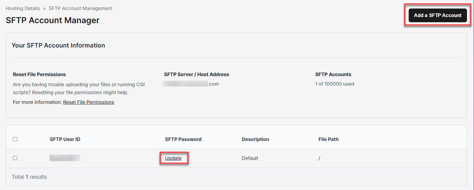 configure SFTP