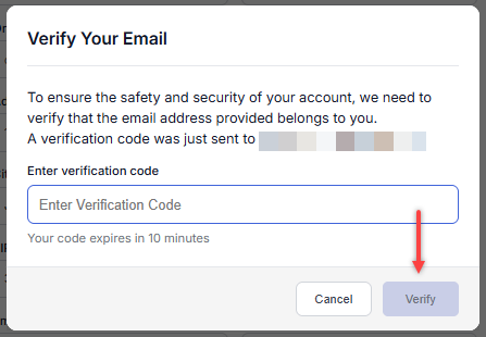 Enter Email Verification Code