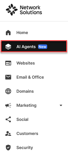 AI Agents left-navigation tab