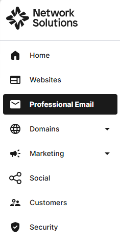 professional email menu