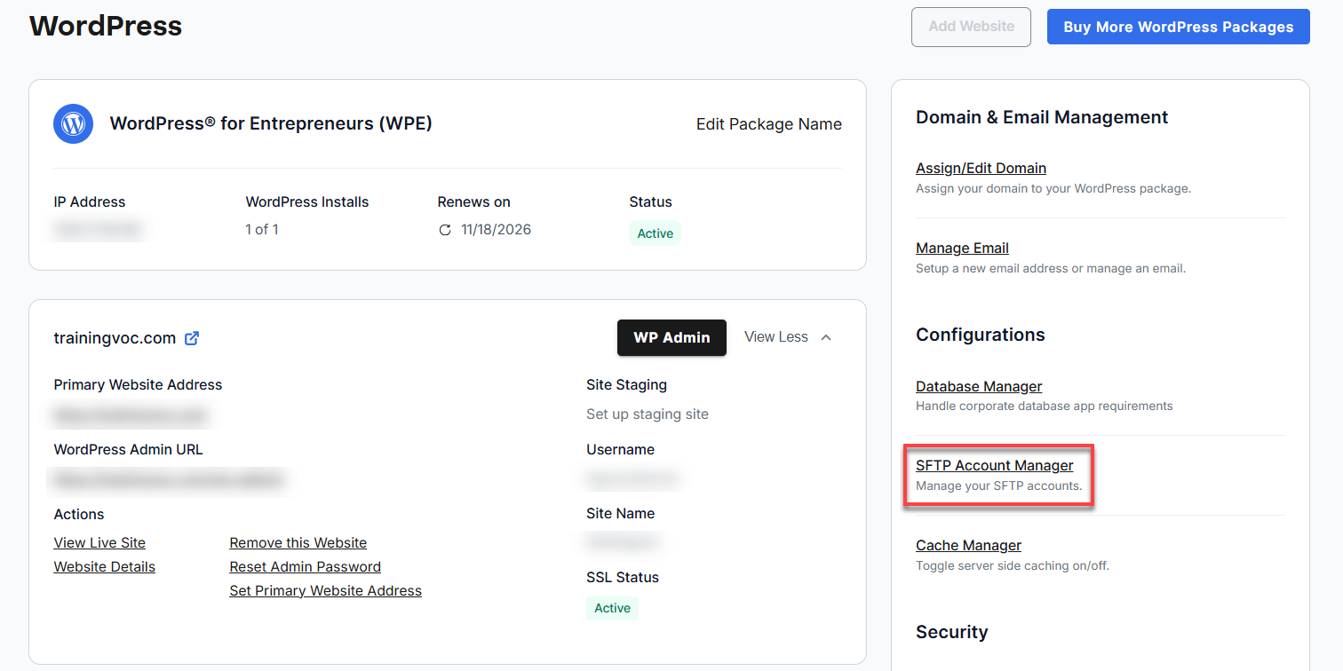 configure SFTP