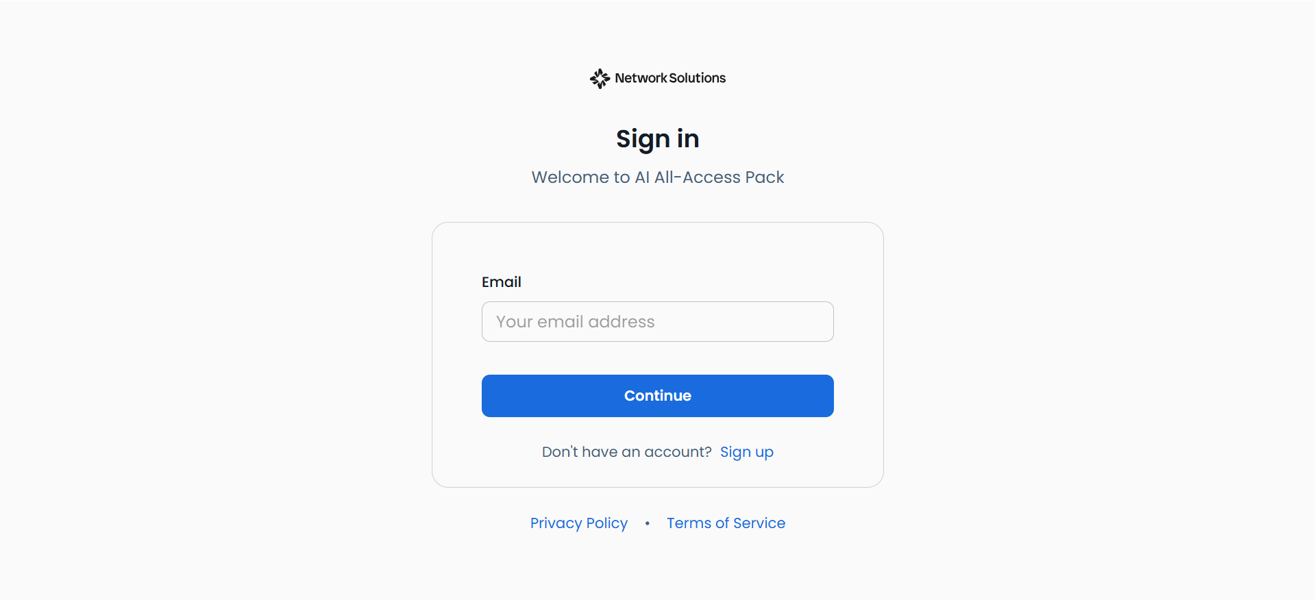 AI All-Access Pack log in page