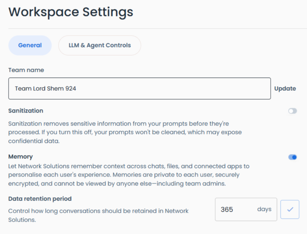 Secure Workspace Settings
