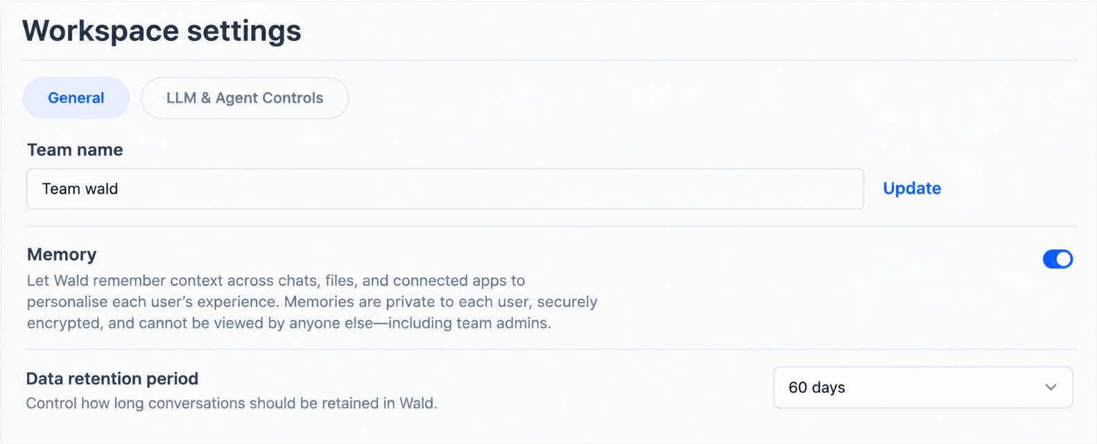 Standard Workspace Settings