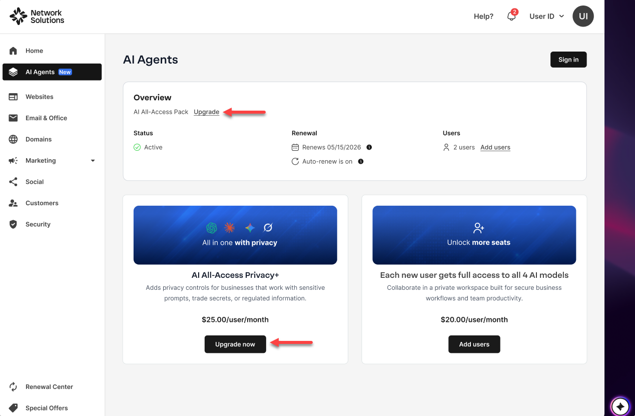 Upgrade AI All Access