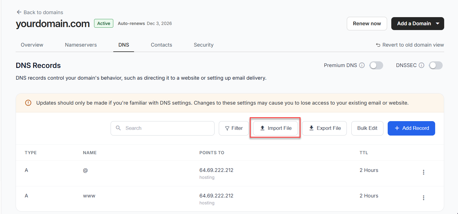 Click Import File