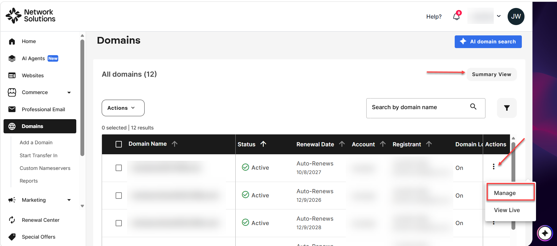 Switch to summary view