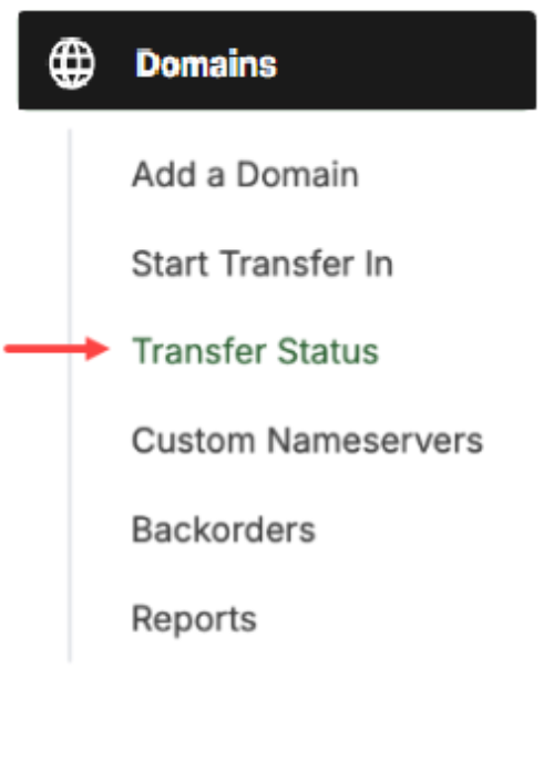 Transfer Status Menu