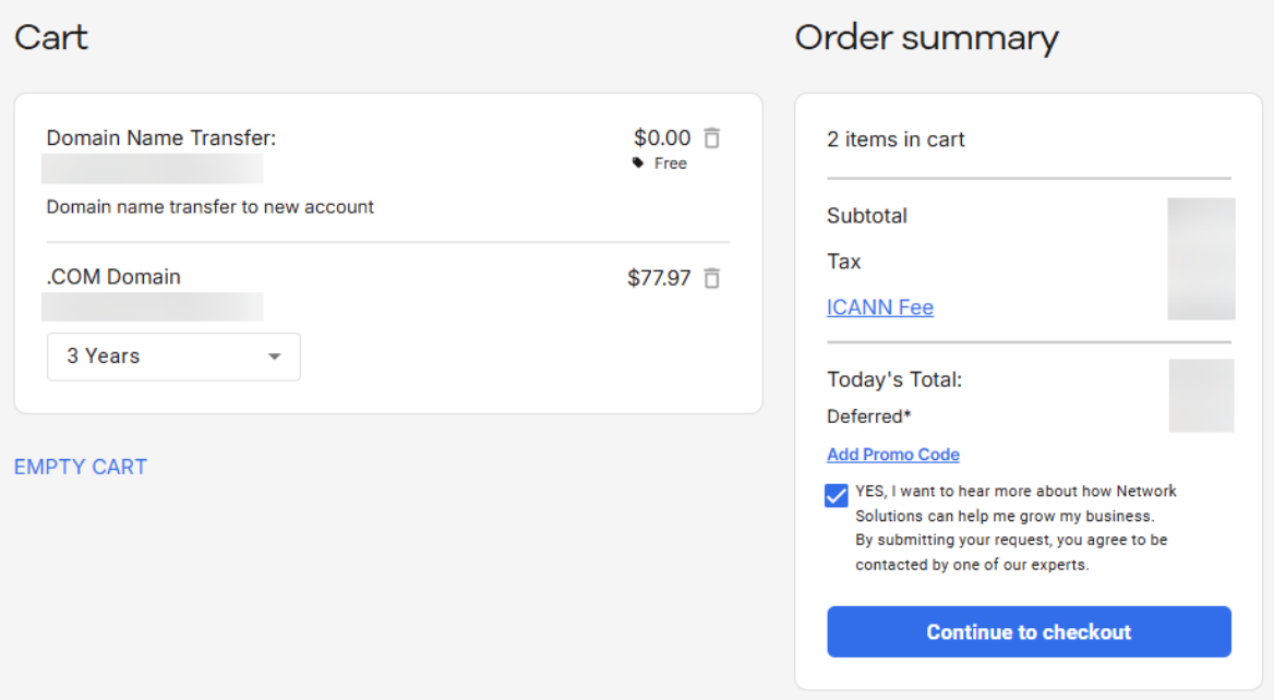 Continue to Checkout