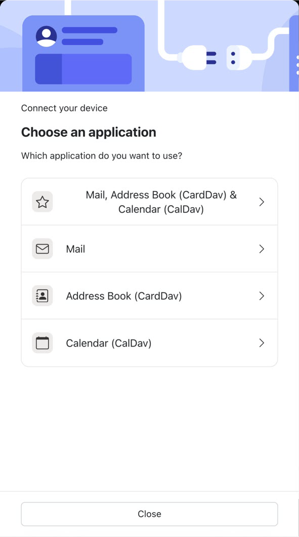 Connect your device page.