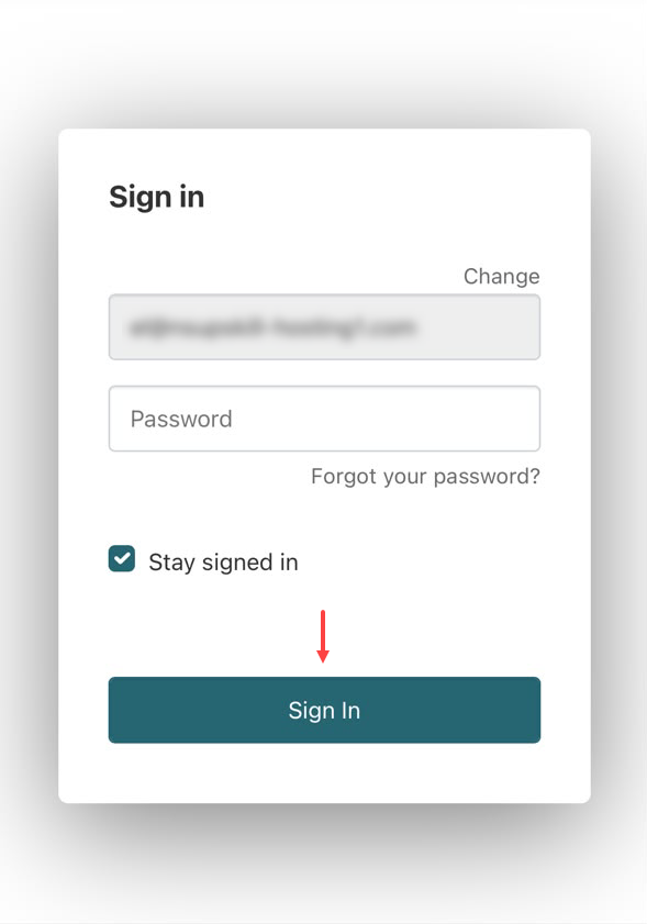 Login page