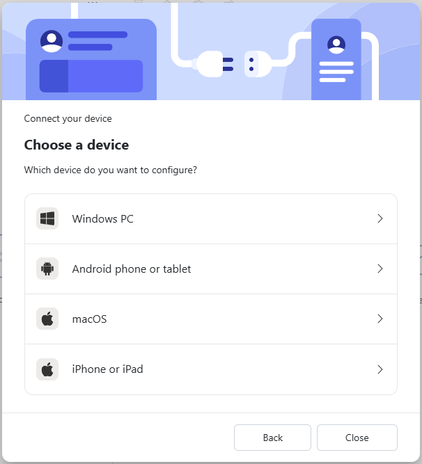 Choose a device