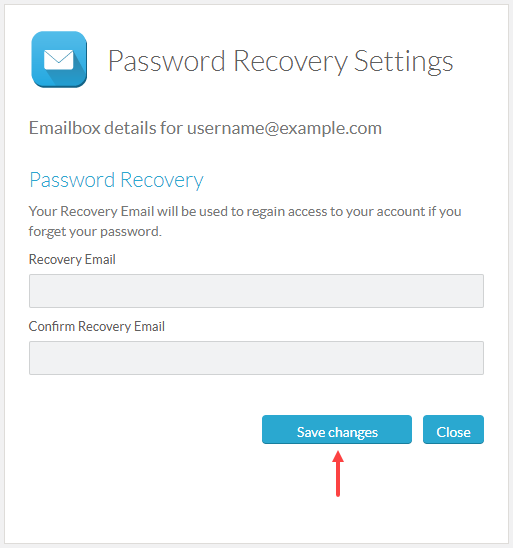 Password Recovery Save changes