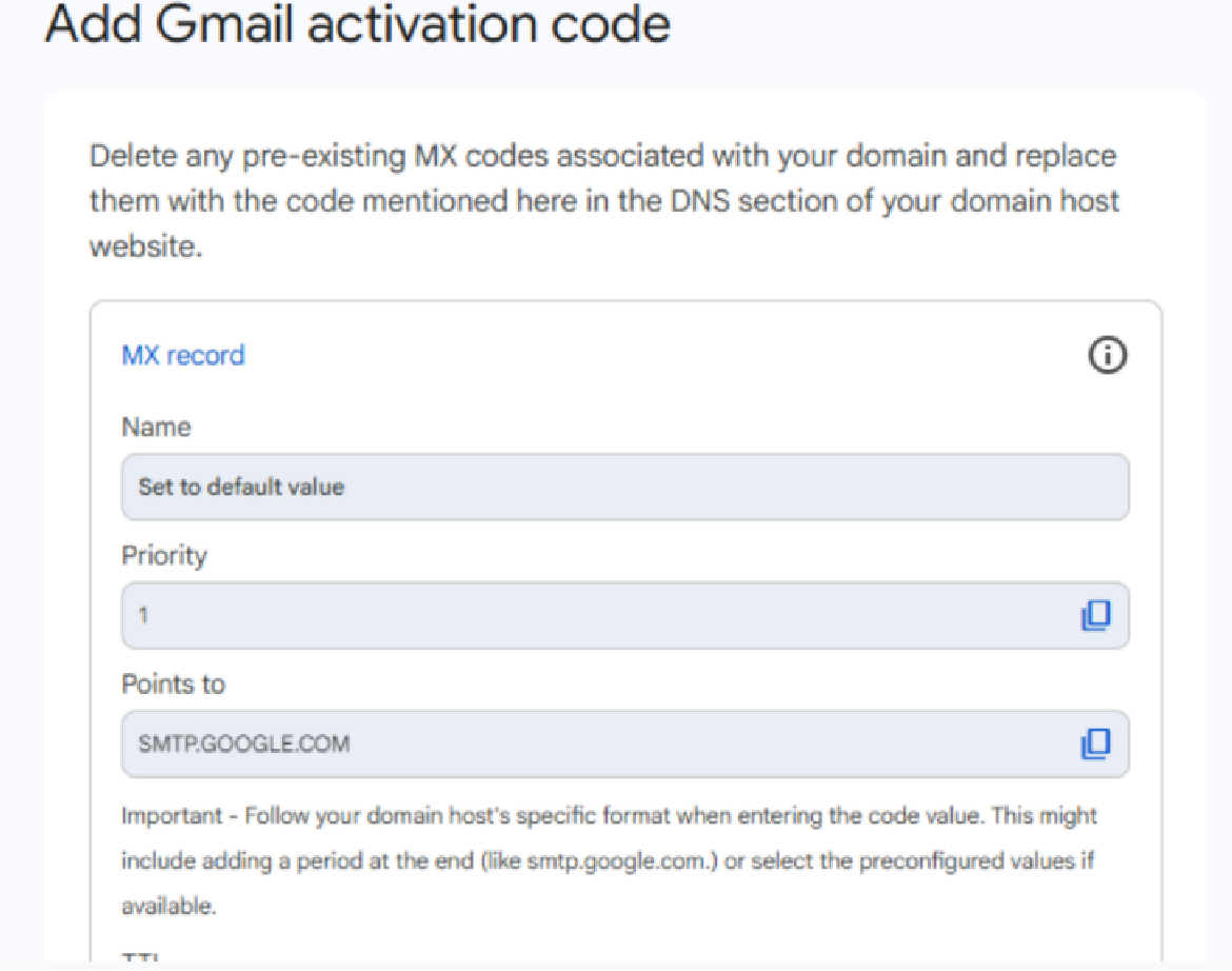 Enter domain name