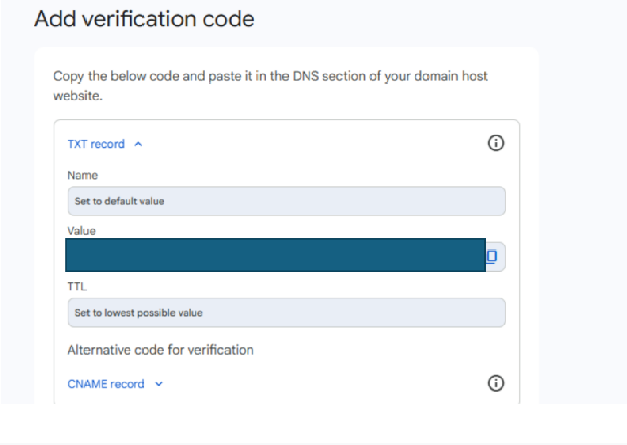 Enter domain name