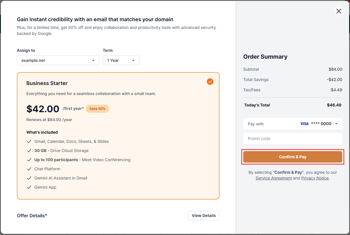 confirm & pay