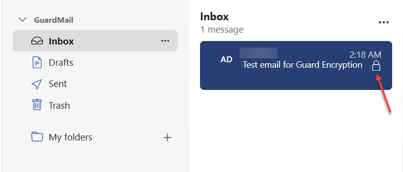 Encrypted email sample
