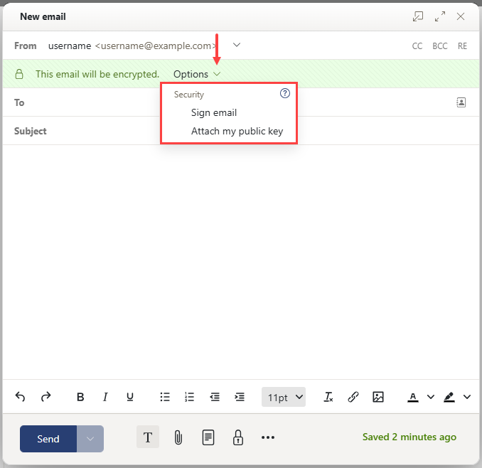 Email Encryption options