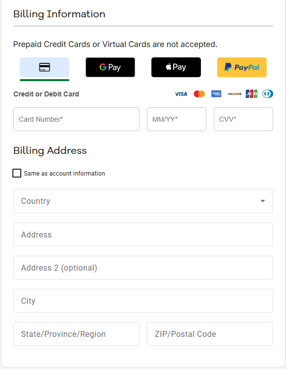 Billing Information