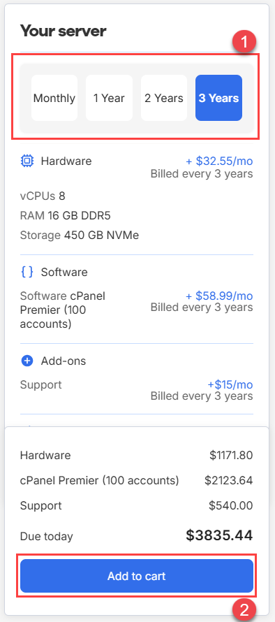 Choose Billing term