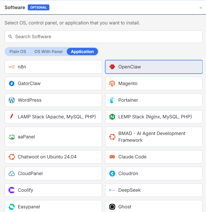 Application tab