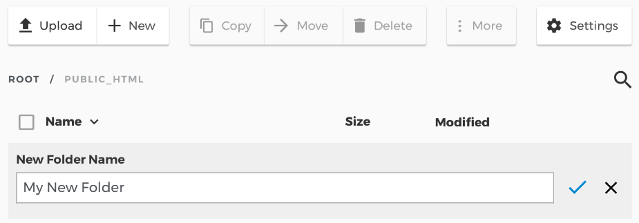 Create a new folder