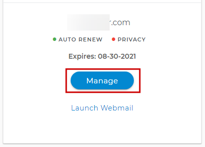 Select a domain to manage