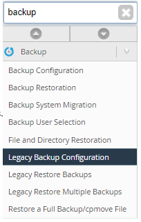 legacy backup configuration