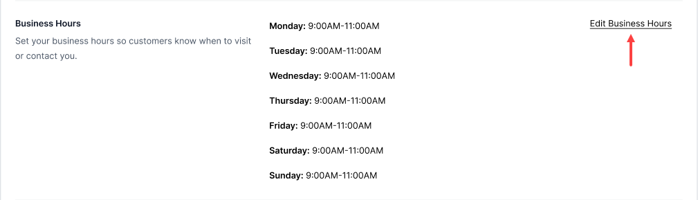 edit business hours