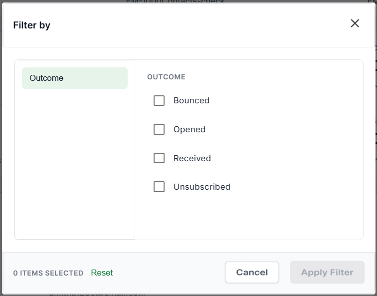 Campaign Report - Recipient list filtering options