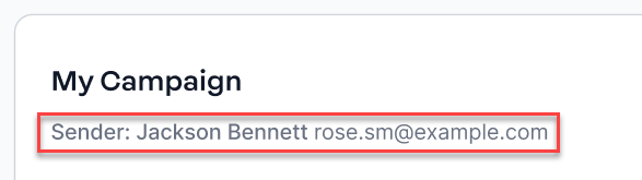 Sender email indicated for users with paid Email Marketing app