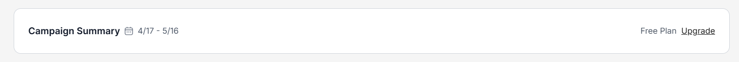 Campaigns tab - Campaign summary section
