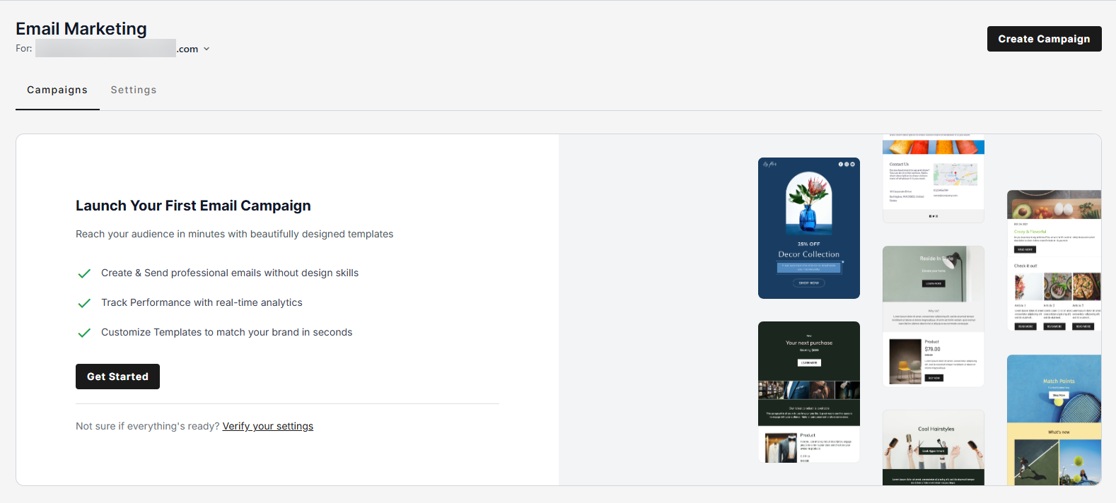 Onboarding landing page
