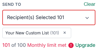 Exceed sending limit error