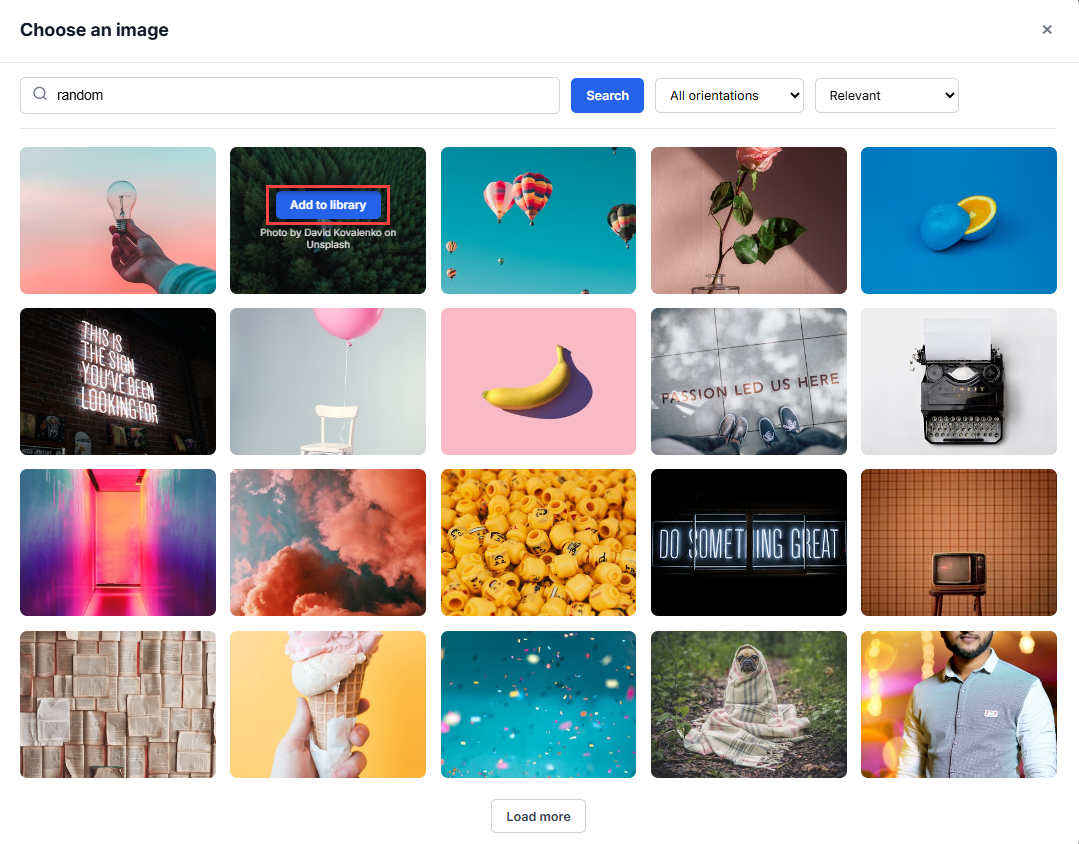 Media Library Stock Photos Search