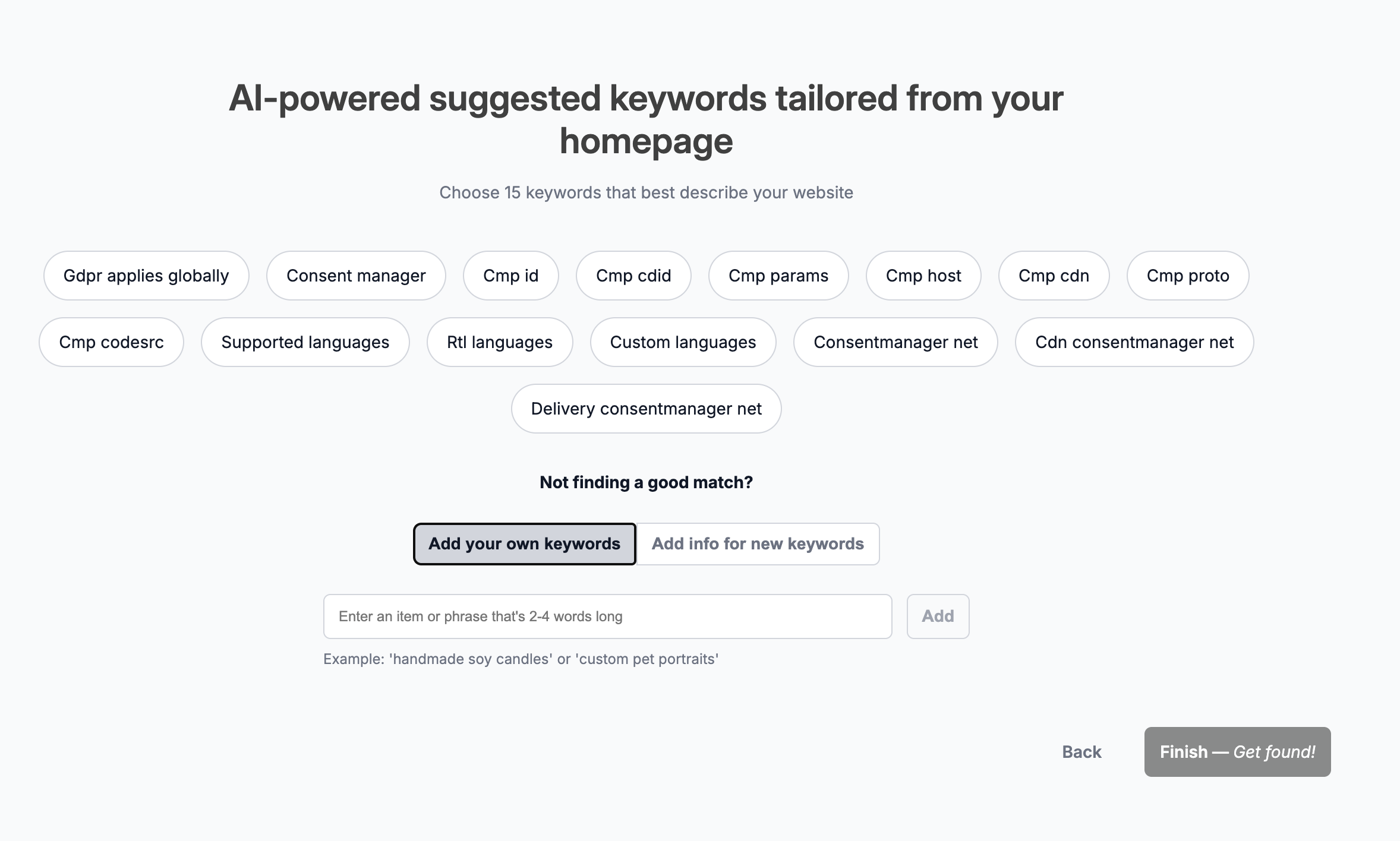 final onboarding step
