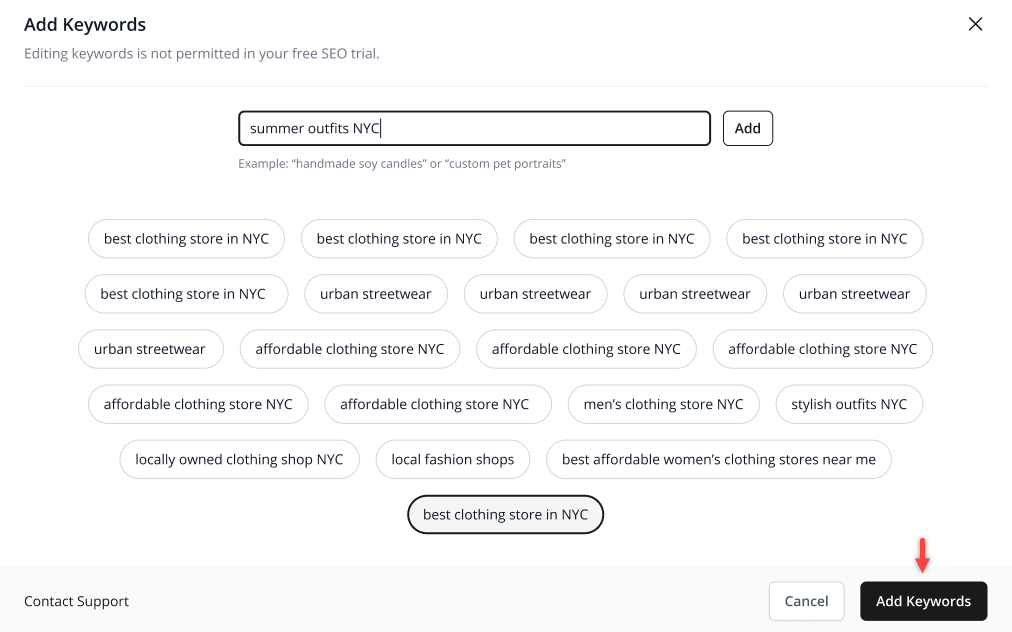 keyword lists