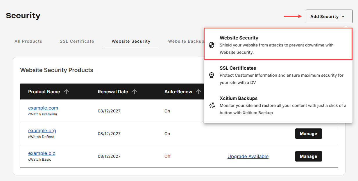 add website security