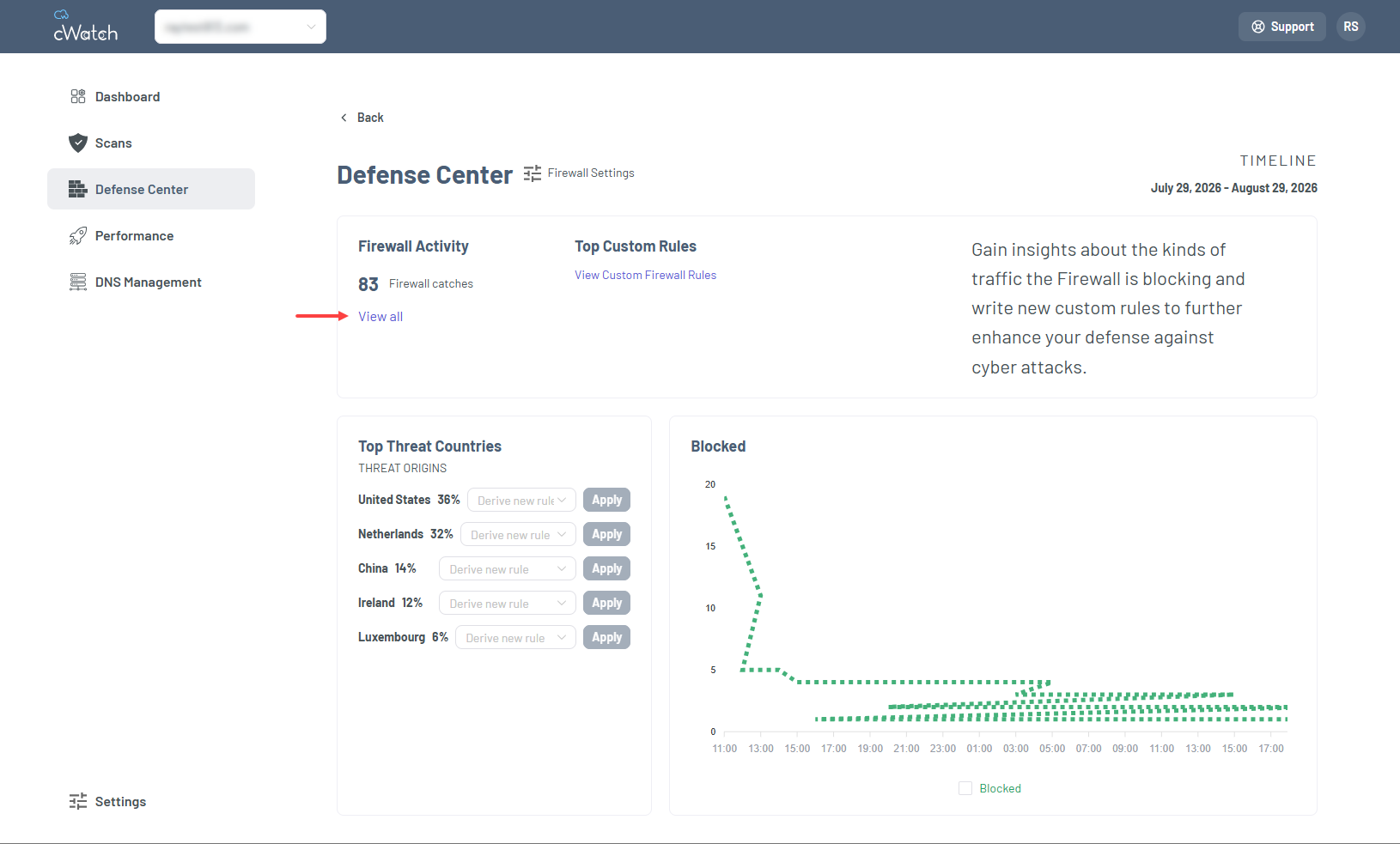 defense center view all