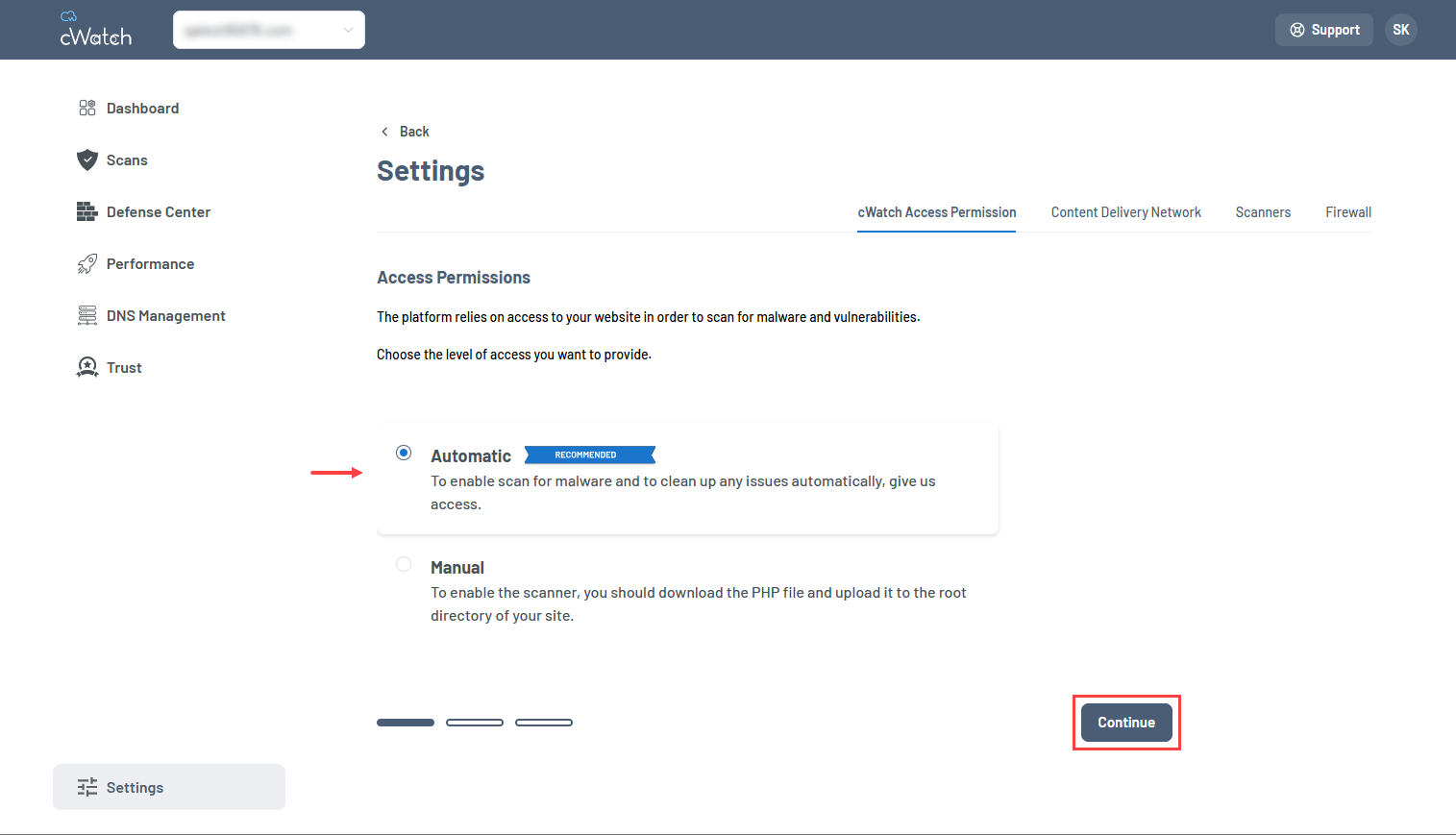 settings automatic access
