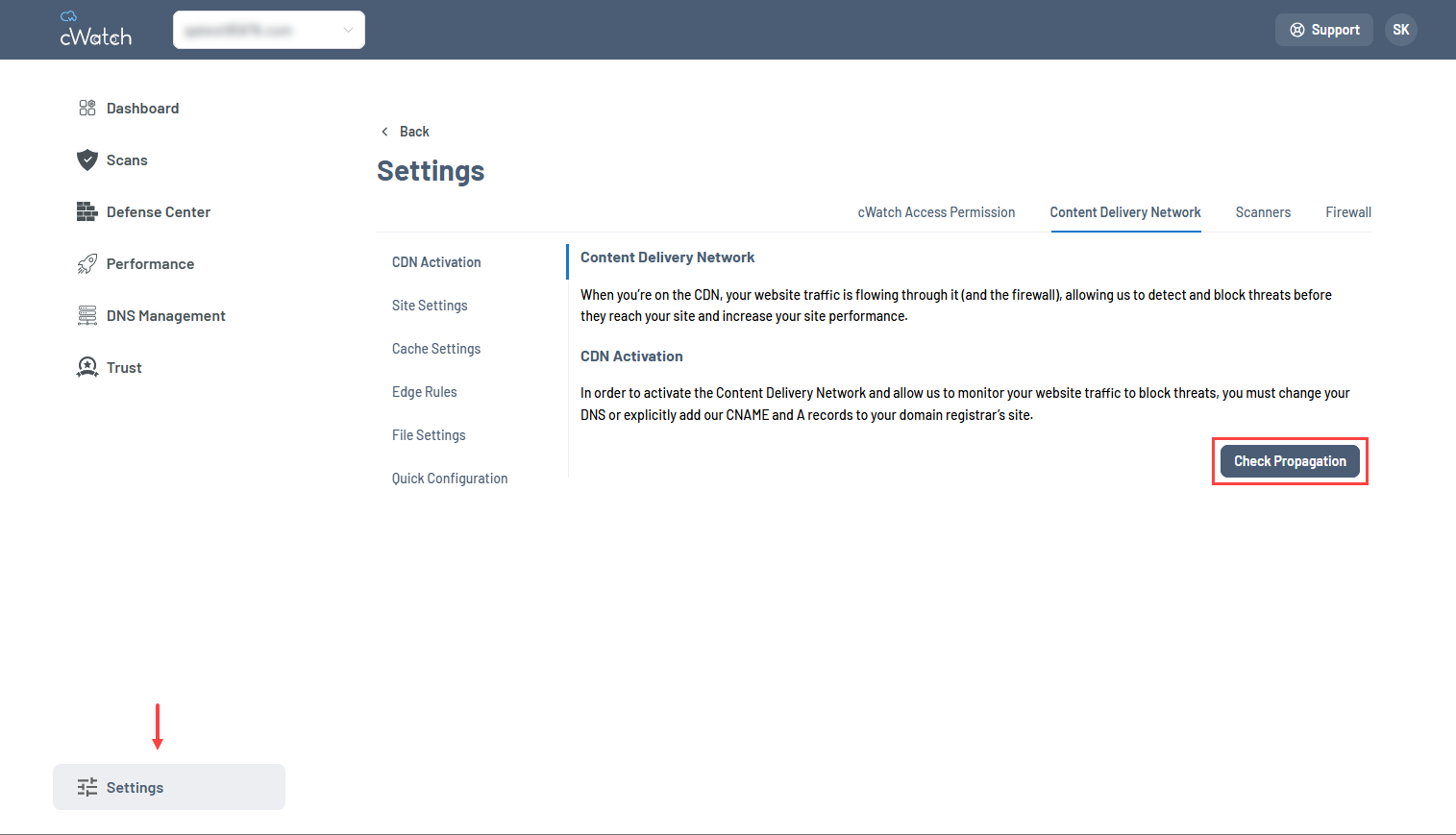 settings check propagation
