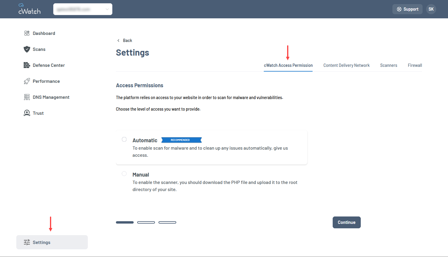 settings cwatch access permissions