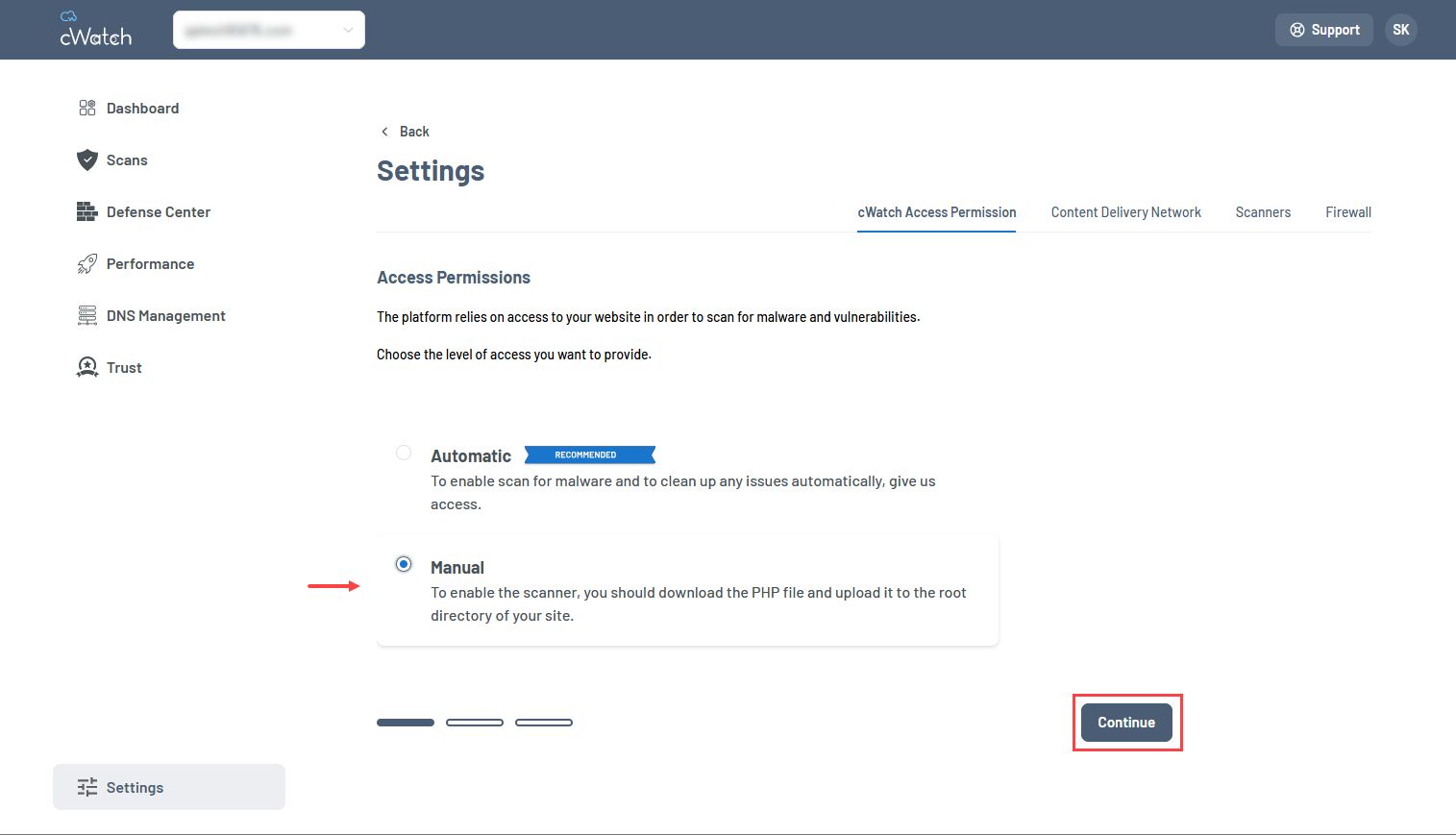 settings manual access