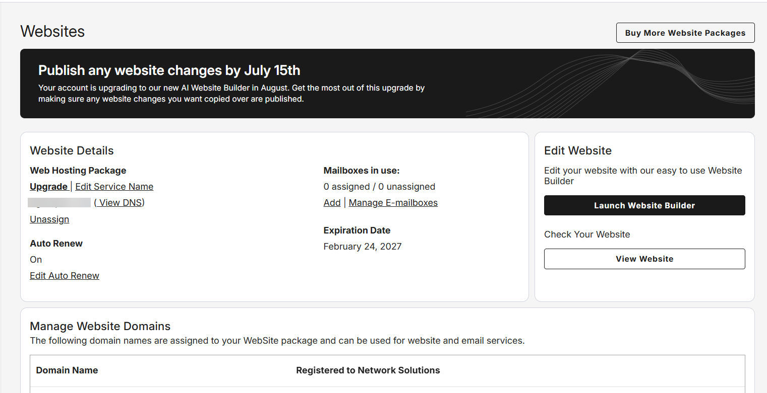 Dynamic banner showing the migration date
