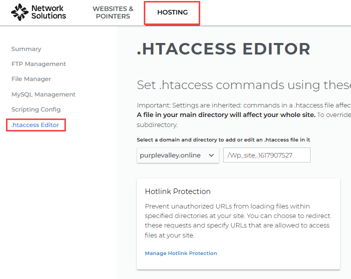 htaccess tab