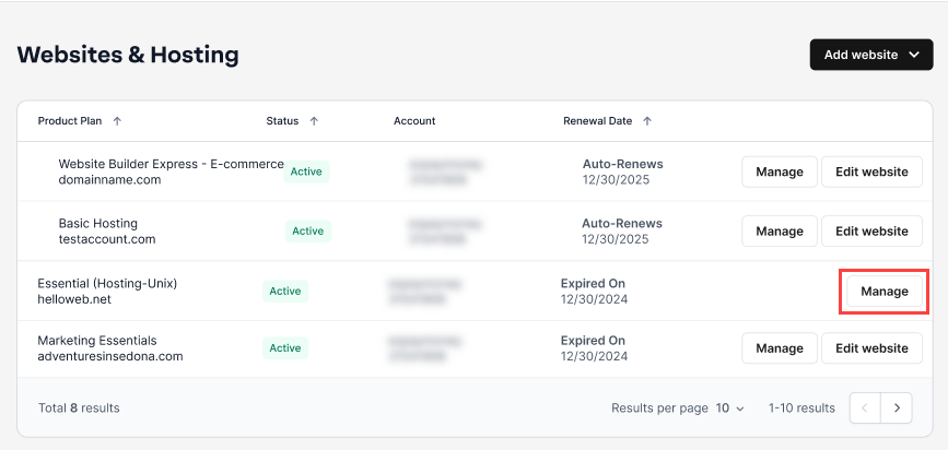 single hosting manage